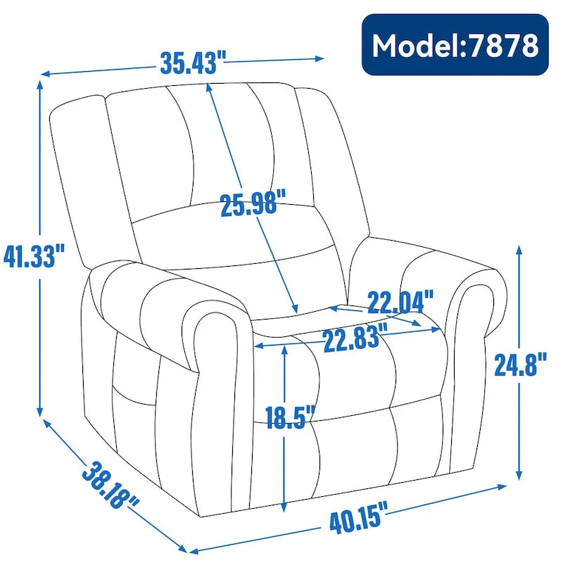 Brown Genuine Leather Power Lift Recliner with Dual Motor