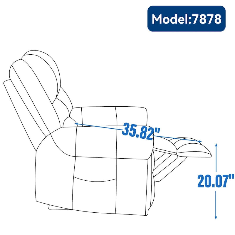 Brown Genuine Leather Power Lift Recliner with Dual Motor