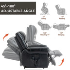 Brown Genuine Leather Power Lift Recliner with Dual Motor