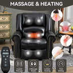 Brown Genuine Leather Power Lift Recliner with Dual Motor