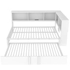 Full Metal Daybed with Trundle, Storage Cabinets, and USB Ports