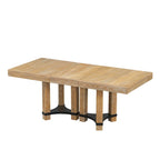Rustic Style 7-Piece Extendable Dining Table Set with Removable Leaf, 2 Arm Chairs and 4 Armless Chairs