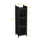 Modern Glass Door Cabinet with Featuring Storage, for Entryway Living Room Bathroom Dining Room