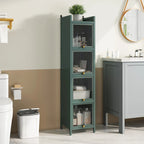 Modern Glass Door Cabinet with Featuring Storage, for Entryway Living Room Bathroom Dining Room