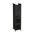 Modern Glass Door Cabinet with Featuring Storage, for Entryway Living Room Bathroom Dining Room