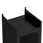 Modern Glass Door Cabinet with Featuring Storage, for Entryway Living Room Bathroom Dining Room