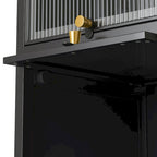 Modern Glass Door Cabinet with Featuring Storage, for Entryway Living Room Bathroom Dining Room