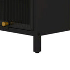 Modern Glass Door Cabinet with Featuring Storage, for Entryway Living Room Bathroom Dining Room