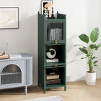 Modern Glass Door Cabinet with Featuring Storage, for Entryway Living Room Bathroom Dining Room