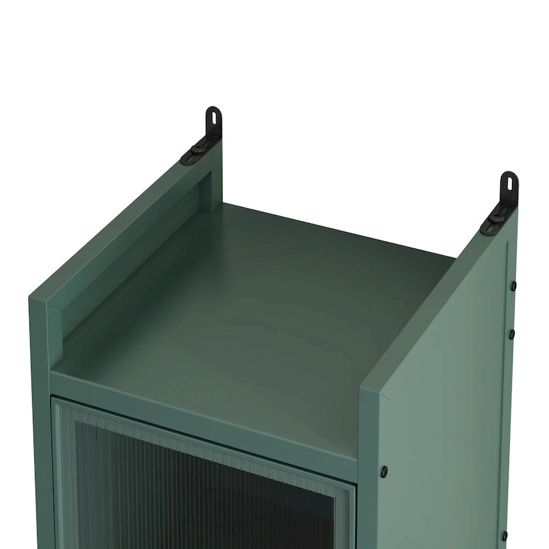 Modern Glass Door Cabinet with Featuring Storage, for Entryway Living Room Bathroom Dining Room