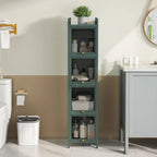 Modern Glass Door Cabinet with Featuring Storage, for Entryway Living Room Bathroom Dining Room