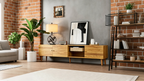 70 Inch Mid Century Modern TV Stand, TV Stand with Storage, Entertainment Center for Living Room Bedroom, TV Media Console
