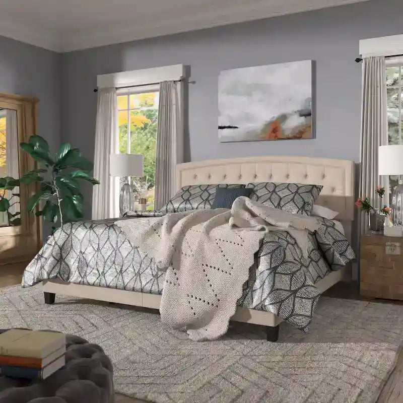 Fontana Adjustable Diamond-tufted Arched Back Bed by