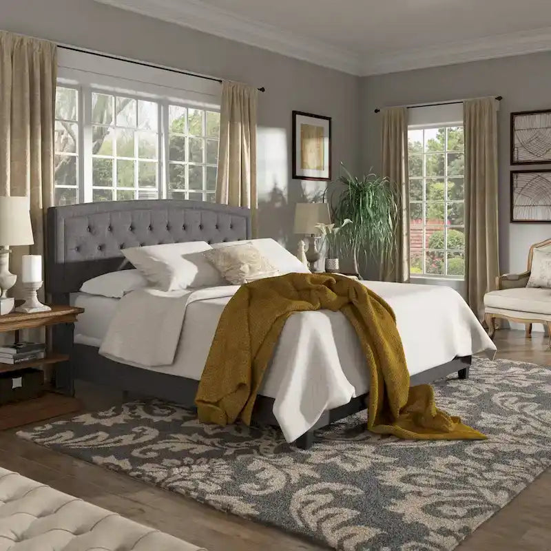 Fontana Adjustable Diamond-tufted Arched Back Bed by