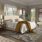 Fontana Adjustable Diamond-tufted Arched Back Bed by