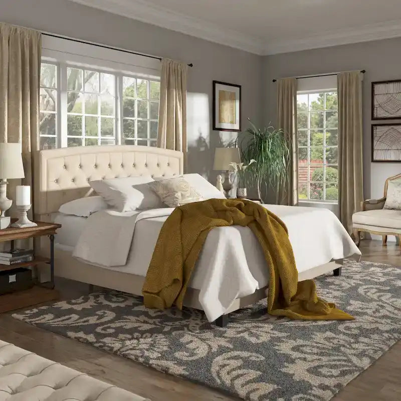 Fontana Adjustable Diamond-tufted Arched Back Bed by