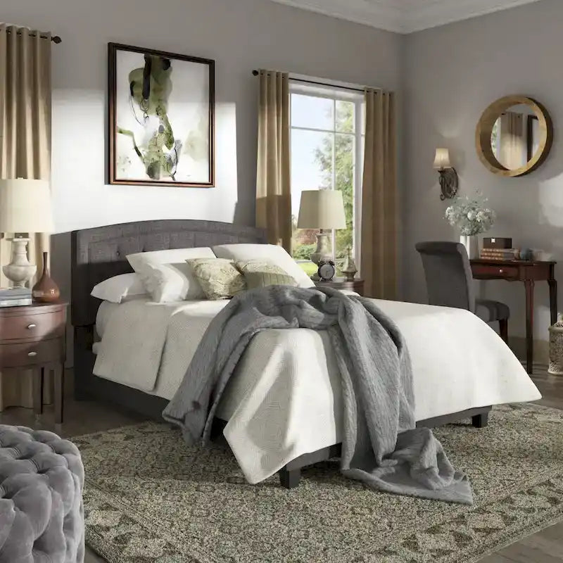 Fontana Adjustable Diamond-tufted Arched Back Bed by