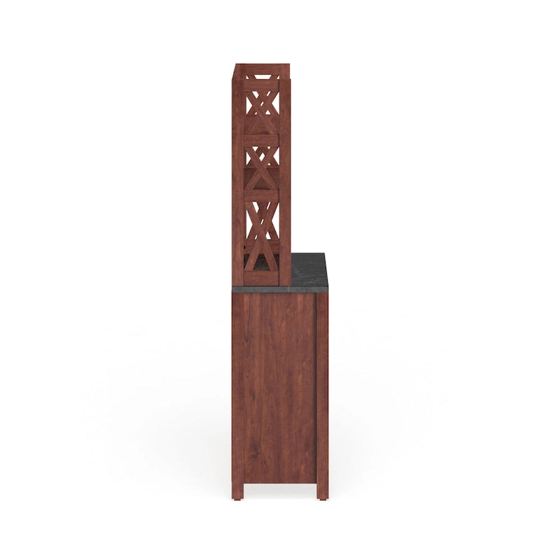 Yeer Rustic Walnut Wood Multi-storage Hutch by Furniture of America