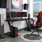 Hendrix Modern Black 67-inch Steel Computer Desk with USB by Furniture of America