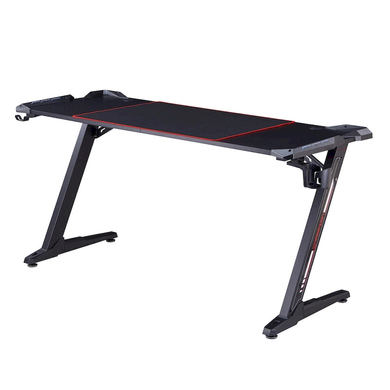 Hendrix Modern Black 67-inch Steel Computer Desk with USB by Furniture of America