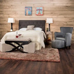 Zele Modern Ivory Linen Adjustable Headboard