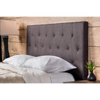 Zele Modern Ivory Linen Adjustable Headboard