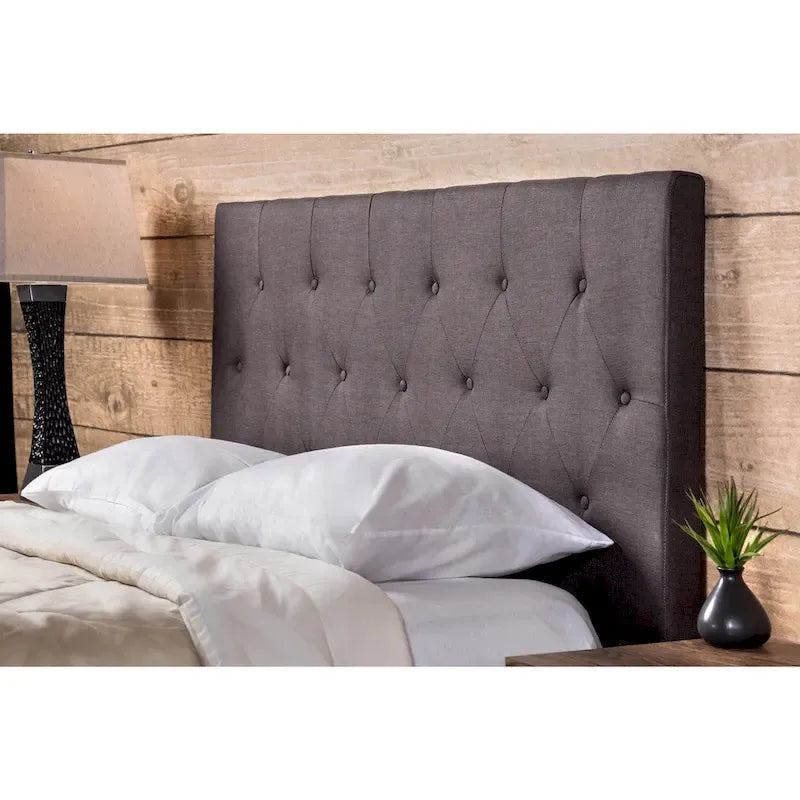 Zele Modern Ivory Linen Adjustable Headboard