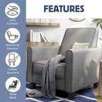 Haynes Traditional Fabric Welted Padded Recliner Chair by Furniture of America
