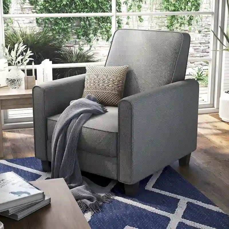 Haynes Traditional Fabric Welted Padded Recliner Chair by Furniture of America