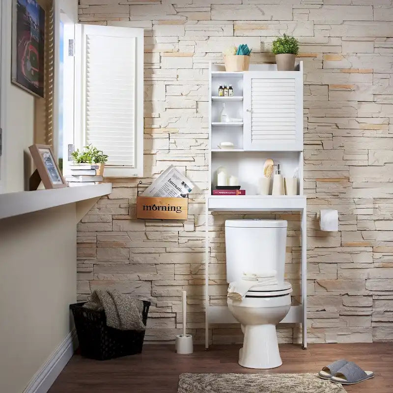 Cula Modern White 7-shelf Space-saver Cabinet by Furniture of America
