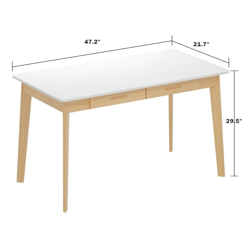 Kerrogee 47.2 Wood Computer Desk with 2 Drawers - 4 Colors
