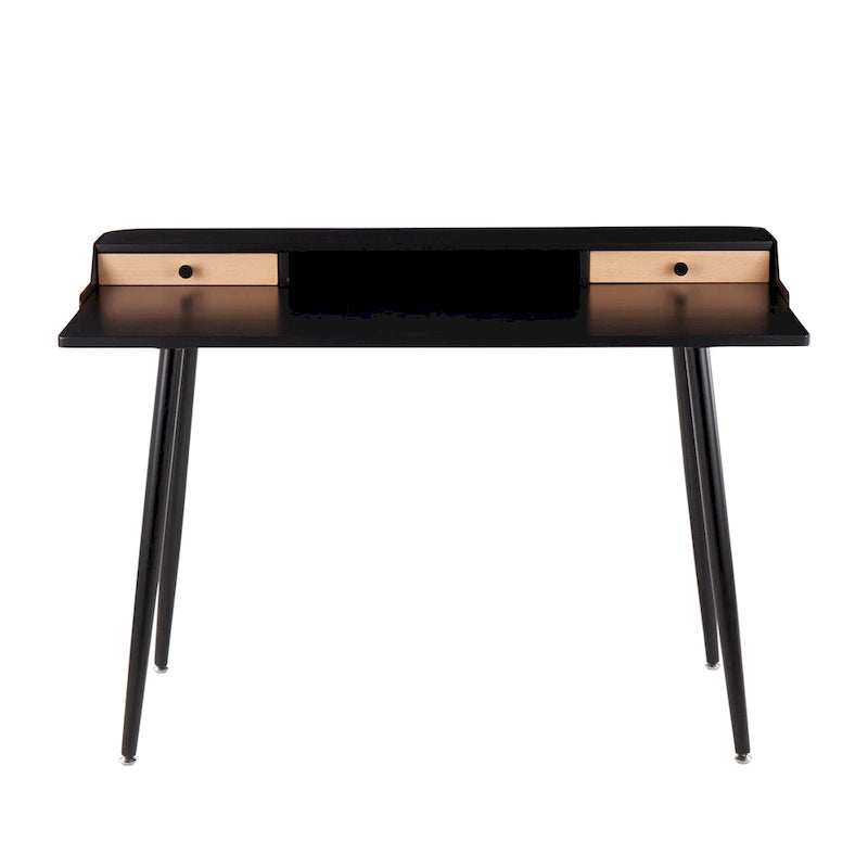 Carson Carrington Creggan Mid-Century Modern Black Metal & Wood Office Desk