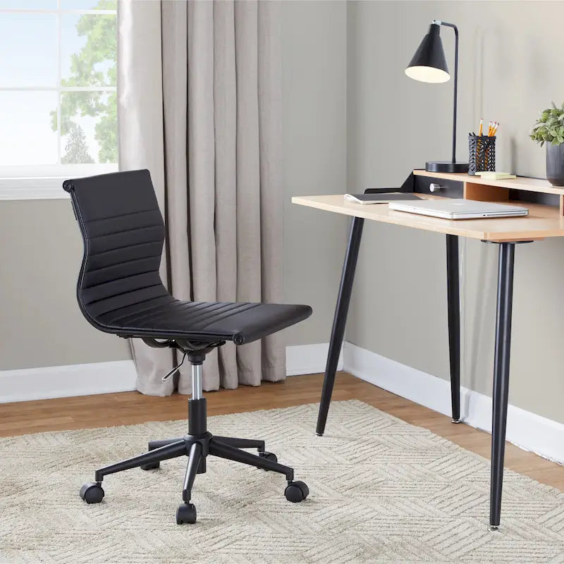 Carson Carrington Creggan Mid-Century Modern Black Metal & Wood Office Desk