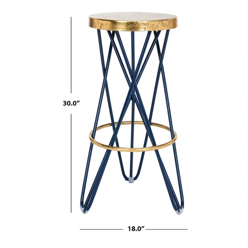 SAFAVIEH Elissa 30 Inch Gold Leaf Bar Stool - 18 x 18 x 30 - 18Wx18Dx30H