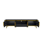 Luxury Minimalism TV Stand Storage Cabinet with Golden Accents - 13.90 x 78.80 x 19.00