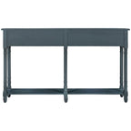 TREXM Solid Wood Console Table with Storage Drawers and Bottom Shelf