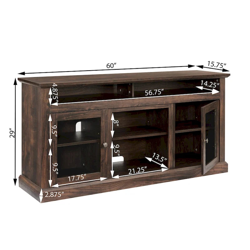 Contemporary TV Media Stand Entertainment Console For Up To 65 inch TV - 15.75 x 60.00 x 29.00
