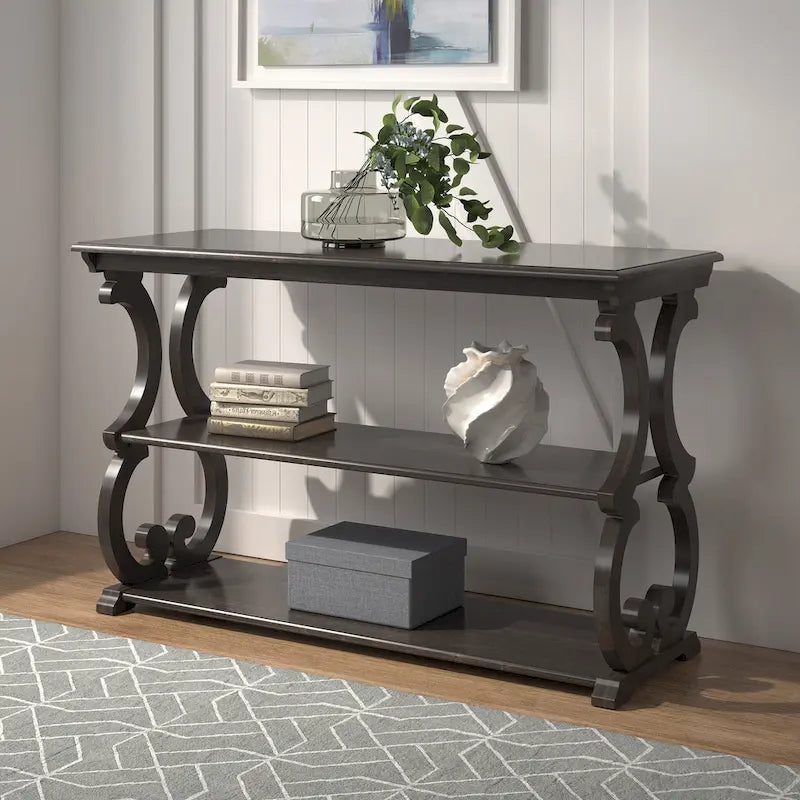 Eldoria Wood Scroll Sofa Table