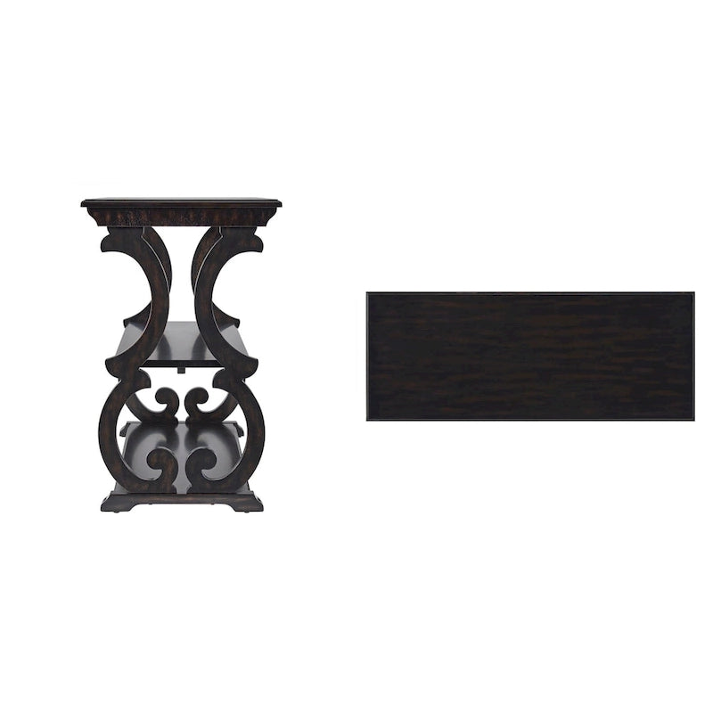 Eldoria Wood Scroll Sofa Table