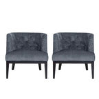 Clough Fabric or Faux Leather Tufted Accent Chair (Set of 2) by Christopher Knight Home