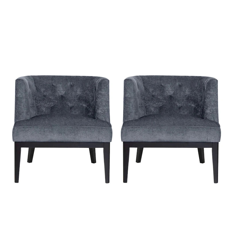 Clough Fabric or Faux Leather Tufted Accent Chair (Set of 2) by Christopher Knight Home