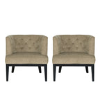Clough Fabric or Faux Leather Tufted Accent Chair (Set of 2) by Christopher Knight Home