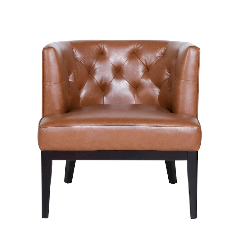 Clough Fabric or Faux Leather Tufted Accent Chair (Set of 2) by Christopher Knight Home
