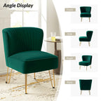 Barto Modern Velvet Tufted Side Chair with Golden Legs by HULALA HOME