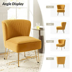 Barto Modern Velvet Tufted Side Chair with Golden Legs by HULALA HOME