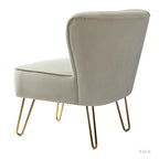 Barto Modern Velvet Tufted Side Chair with Golden Legs by HULALA HOME