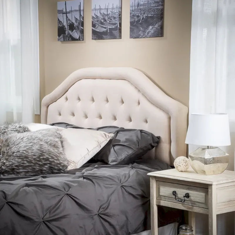 Angelica Adjustable Full/ Queen Tufted Headboard by Christopher Knight Home