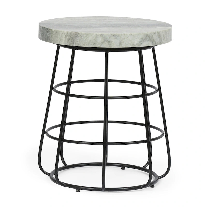 Woodbine Modern Handcrafted Marble Side Table by Christopher Knight Home - 18.00 L x 18.00 W x 22.00 H