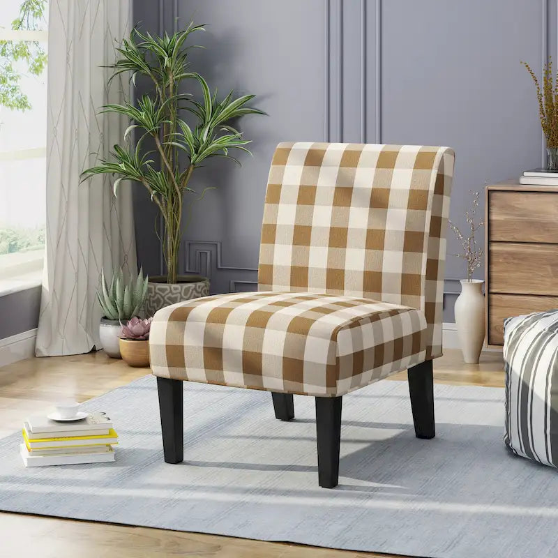Kassi Contemporary Fabric Slipper Accent Chair by