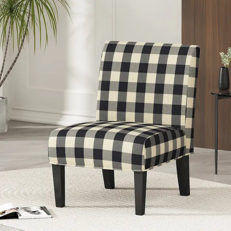 Kassi Contemporary Fabric Slipper Accent Chair by